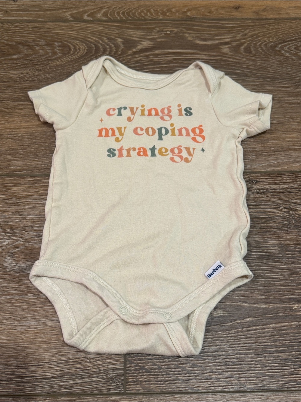 Gerbers Crying Is My Coping Strategy Onsie 3-6M